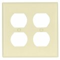 Cooper Wiring Eaton Wiring Devices Receptacle Wallplate, 4-1/2 in L, 4-9/16 in W, 2 -Gang, Thermoset, Light Almond 2150LA-BOX